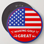 Persoonlijke Grappige Amerikaanse Golfspeler Ronde Button 6,0 Cm (Voorkant /achterkant)