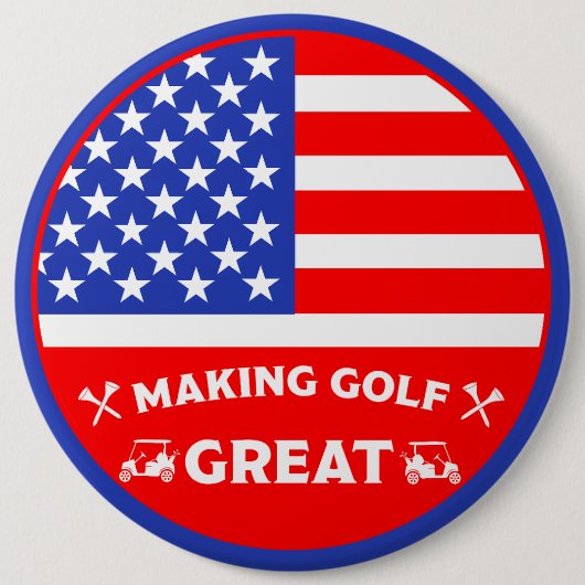 Persoonlijke Grappige Amerikaanse Golfspeler Ronde Button 6,0 Cm (Voorkant)