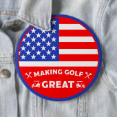 Persoonlijke Grappige Amerikaanse Golfspeler Ronde Button 6,0 Cm (In situ)