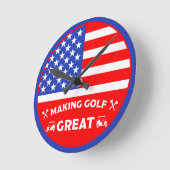 Persoonlijke Grappige Amerikaanse Golfspeler Ronde Klok (Hoek)