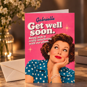 Persoonlijke Grappige Beterschap Retro Vintage Kaart
