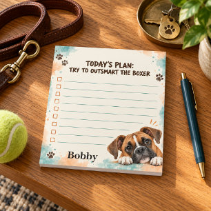 Persoonlijke Grappige Boxer Hond Takenlijst Notitieblok