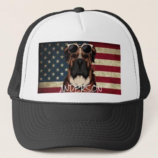 Persoonlijke grappige Boxer Trucker Pet (Voorkant)