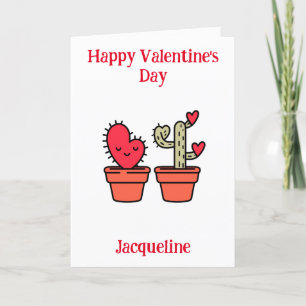 Persoonlijke Grappige Cactus Valentijnkaart Feestdagen Kaart