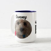 Persoonlijke grappige citaatnaam/foto tweekleurige koffiemok (Voorkant links)