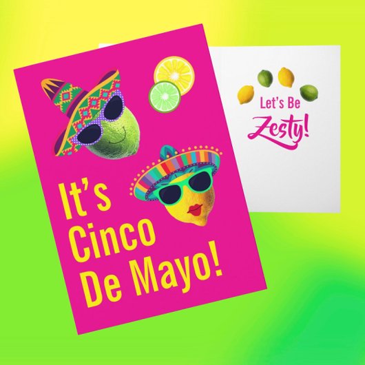 Persoonlijke Grappige Citroen Lime Cinco de Mayo Kaart