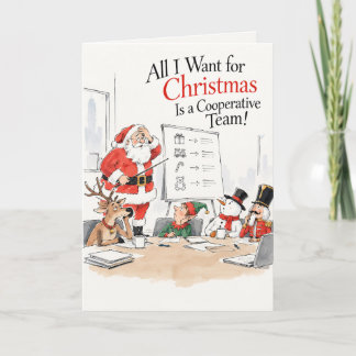 Persoonlijke Grappige Collega Team Kerstmis Feestdagen Kaart
