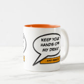 Persoonlijke grappige Comic Book Speech Bubble Tweekleurige Koffiemok (Voorkant rechts)