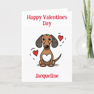 Persoonlijke Grappige Dachshund Valentijnskaart Feestdagen Kaart
