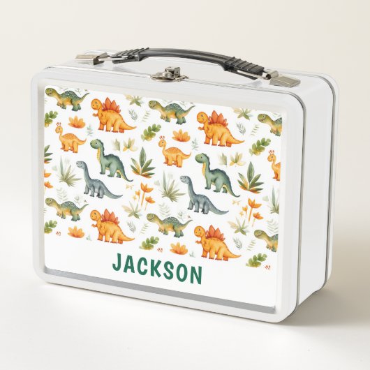 Persoonlijke grappige dinosauruslunchbox voor kind (Voorkant)