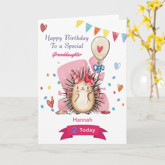 Persoonlijke Grappige Egel Verjaardagskaart Kaart (Gele Bloem)