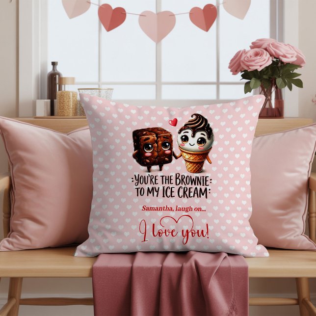 Persoonlijke Grappige Eten Valentijn Kussen (Personalized Cute Food Valentine Throw Pillow)