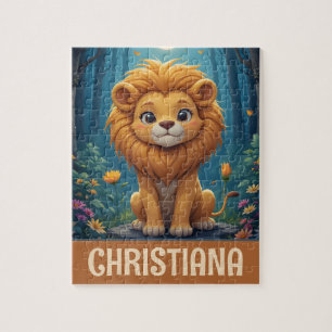 Persoonlijke Grappige Fantasievolle Leeuw in een B Legpuzzel