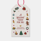 Persoonlijke Grappige Festiviteitsicoontjes Vakant Cadeaulabel (Achterkant)