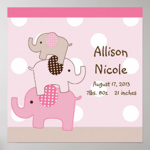 Persoonlijke Grappige Gestapelde Olifanten Muurkun Poster