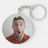 Persoonlijke Grappige Gezicht Selfie Sleutelhanger (Achterkant)