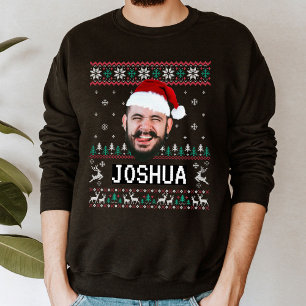 Persoonlijke grappige gezichts foto met kerstmuts trui