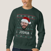 Persoonlijke grappige gezichts foto met kerstmuts trui (Voorkant)