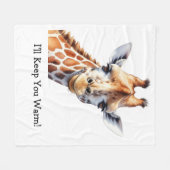 Persoonlijke Grappige Giraffe Liefhebber Fleece Deken (Voorkant (Horizontaal))