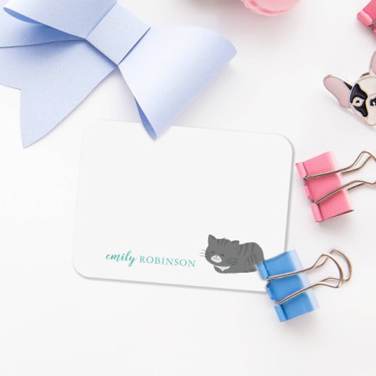 Persoonlijke grappige grijze kat briefkaart