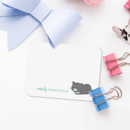 Persoonlijke grappige grijze kat-notitiekaart notitiekaartje