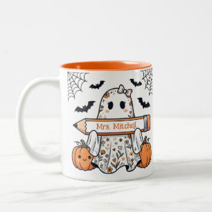 Persoonlijke grappige Halloween-geest leraar mok