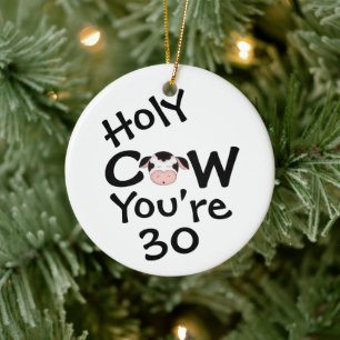 Persoonlijke grappige Heilige Koe 30e verjaardag H Keramisch Ornament