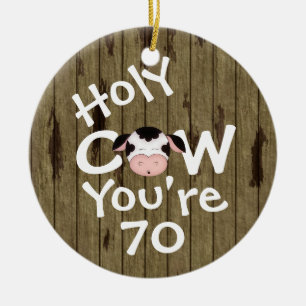 Persoonlijke grappige Heilige Koe 70ste verjaardag Keramisch Ornament