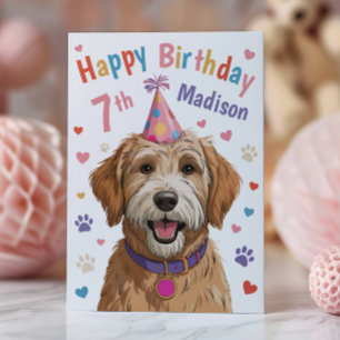 Persoonlijke Grappige Hond 7e Verjaardagskaart voo Kaart