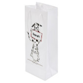 Persoonlijke Grappige Hond Acrobat  Wijn Cadeautas (Achterkant Gekanteld)