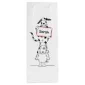 Persoonlijke Grappige Hond Acrobat  Wijn Cadeautas (Achterkant)