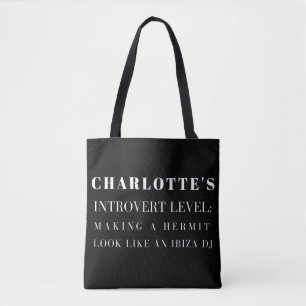 Persoonlijke Grappige Introvert Quote Aangepaste N Tote Bag