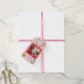 Persoonlijke Grappige Kerst Foto Collage  Cadeaulabel (Met Touw)