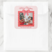 Persoonlijke Grappige Kerst Foto Collage Vierkante Sticker (Tas)