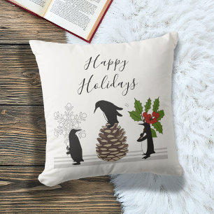 Persoonlijke Grappige Kerst Pinguïn Kussen