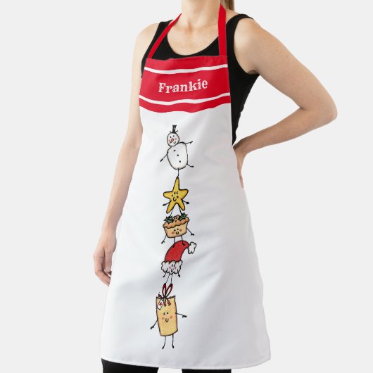 Persoonlijke Grappige Kerstkarakters Schort (Insitu)