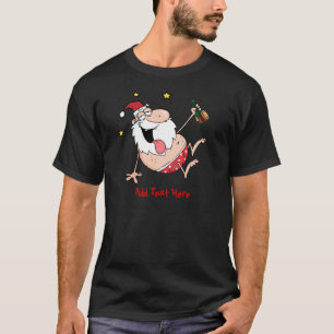Persoonlijke Grappige Kerstman Cartoon Dronken Ker T-shirt