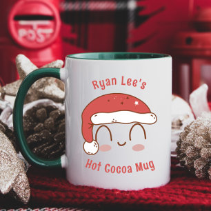 Persoonlijke grappige kerstman hoed warme cacaobek mok