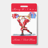 Persoonlijke Grappige Kerstnaam Badge Kerstman Cad (Achterkant)