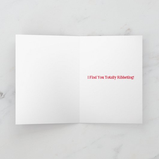 Persoonlijke Grappige Kikker Valentijnskaart Feestdagen Kaart (Binnen)