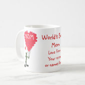 Persoonlijke grappige kikkervis moederdag koffiemok (Voorkant links)