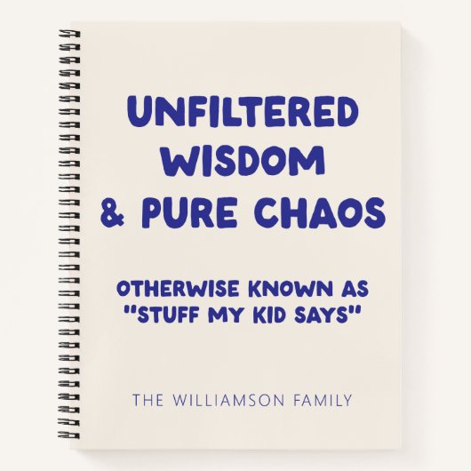 Persoonlijke Grappige Kinder Citaten Ouder Humor A Notitieboek (Voorkant)