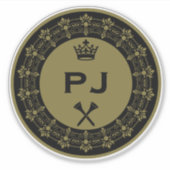 Persoonlijke Grappige Koninklijke Golfbal Sticker (Voorkant)