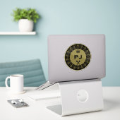 Persoonlijke Grappige Koninklijke Golfbal Sticker (Laptop op bureau)