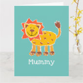 Persoonlijke Grappige Leeuw Moederdagkaart Kaart (Gele Bloem)