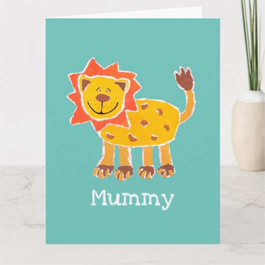 Persoonlijke Grappige Leeuw Moederdagkaart Kaart (Voorkant)