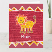 Persoonlijke grappige leeuwenmoederdagkaart kaart (Voorkant)