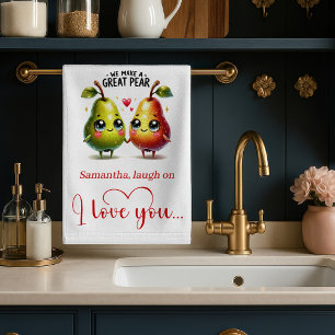 Persoonlijke Grappige Liefde Voedsel Keukenhanddoe Theedoek