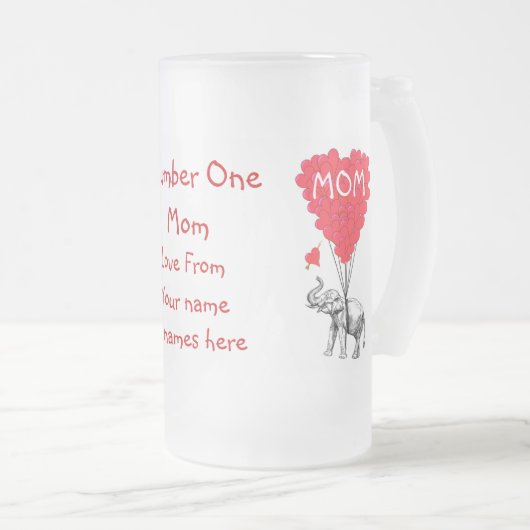 Persoonlijke grappige moederdag matglas bierpul (Voorkant rechts)