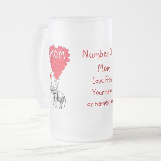 Persoonlijke grappige moederdag matglas bierpul (Voorkant links)